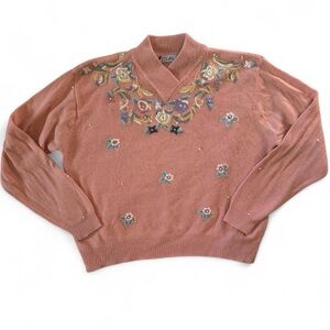 Vintage Chaus Floral Embroidered Sweater